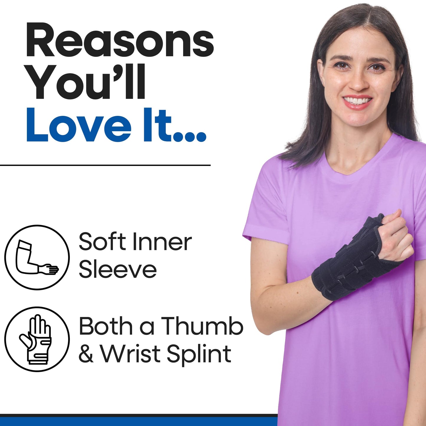 Thumb Spica Splint & Wrist Brace | Both a Wrist Splint & Trigger Thumb Brace to Support Sprains, Tendinosis, De Quervain's Tenosynovitis, Fractures | Arthritis & Carpal Tunnel Pain (Right Hand S/M)