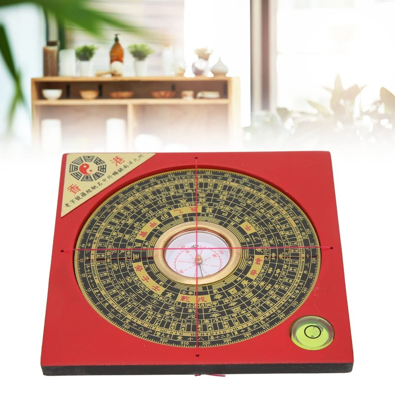 Miskall Feng Shui Compass, Chinese Feng Shui Luo Pan Tool Ancient Compass Good Luck Survey Geomantic Omen Exorcise Evil Spirits Geomantic