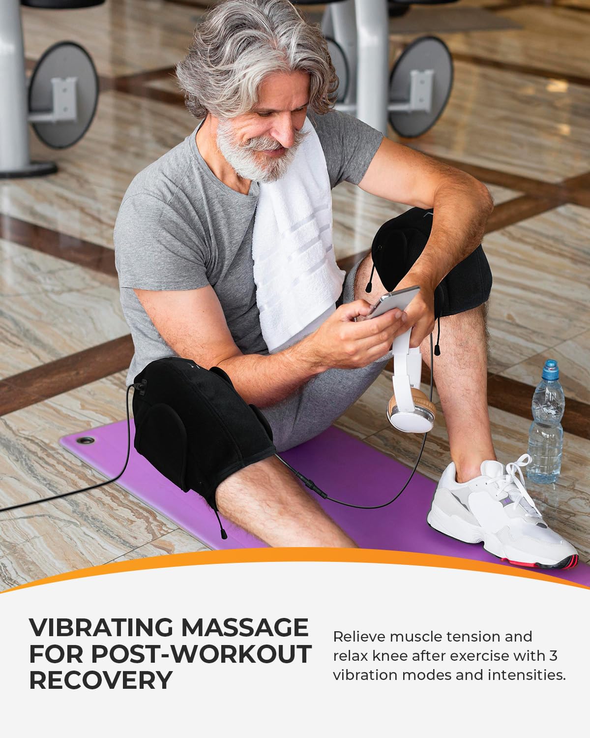 CooCoCo FSA Eligible Knee Massager with Adjustable Vibration Motor, Knee Heating Pad for Pain Relief, Knee Massager with Heat, Heating Pad for Knee