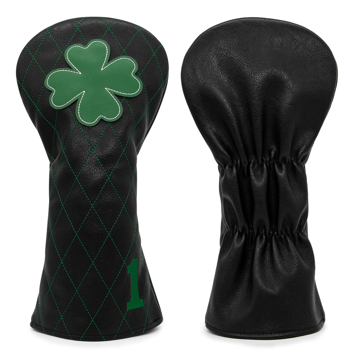 Golf Club Headcover Live Lucky 3 Wood Headcover Magnetic Closure Elegant Embroidery Premium Leather Driver Covers Fairway Wood Covers Hybrid Headcover Shamrock Golf Head Covers