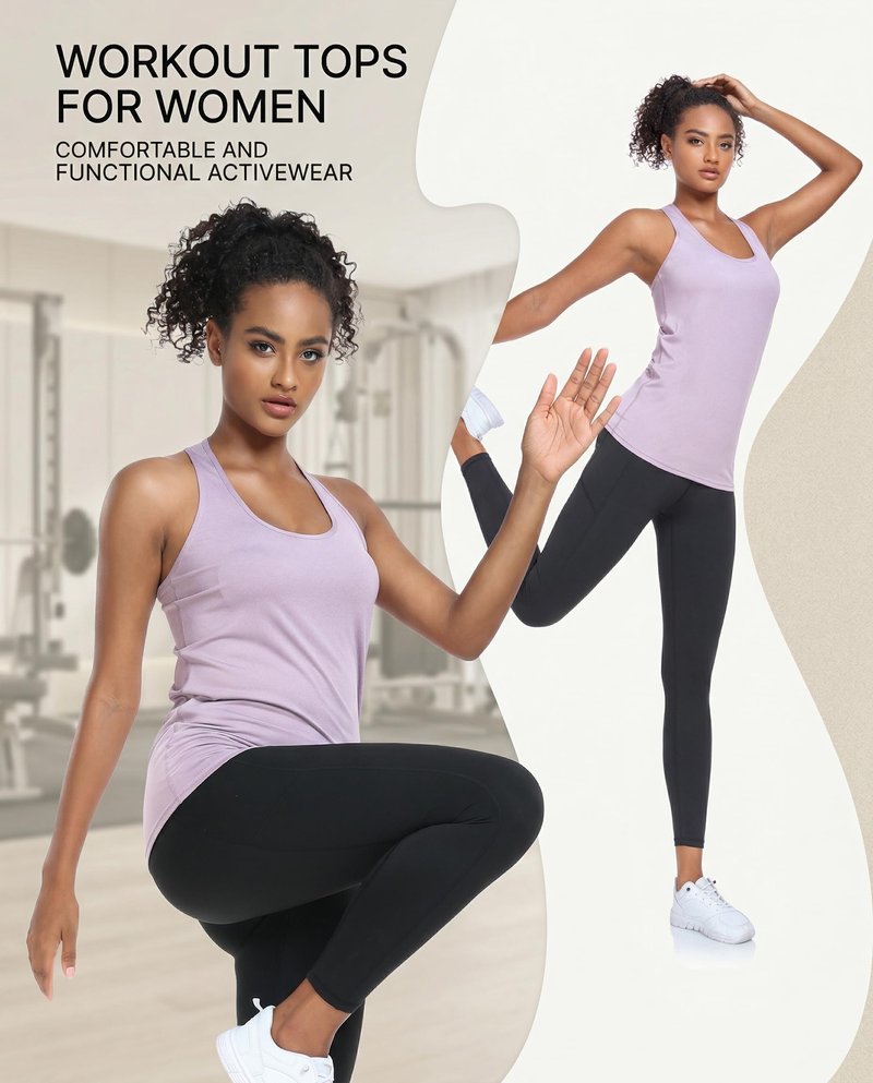 TELALEO 5 Pack Workout Tank Tops for Women, Athletic Racerback Sports Tank Top, Loose Sleeveless Dry Fit Shirts Black/Grey/White/Red/Purple L/02