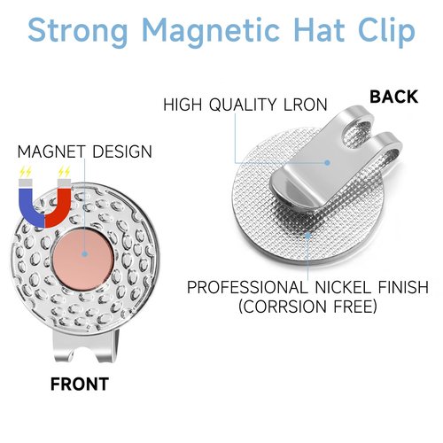 ELIUNG Magnetic Golf Hat Clips, Funny Golf Ball Markers with Magnetic Clip, Enamel Golf Ball Markers for Men Women Kids Golf Accessories and Gifts