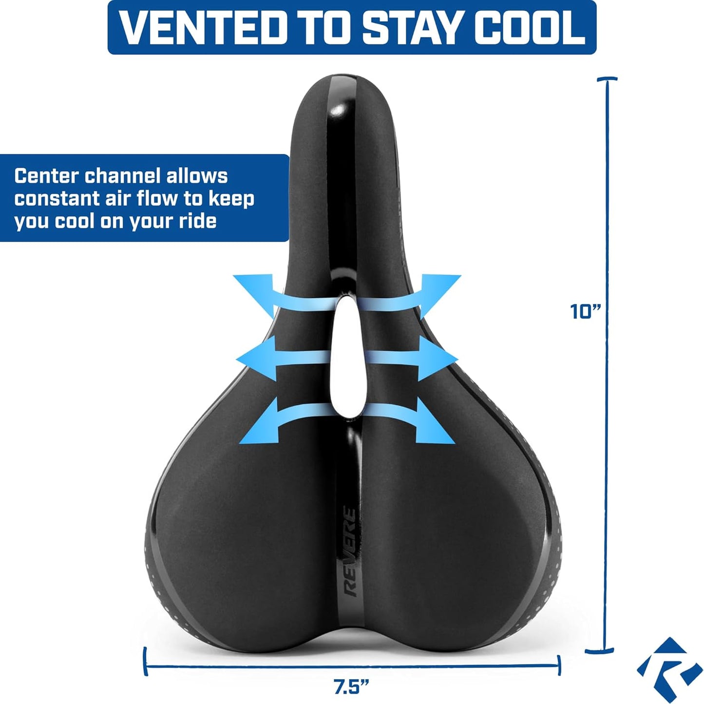 Revere Bike Seat - Performance Memory Foam Bicycle Saddle with Anti-Vibration Suspension | Waterproof for Men & Women