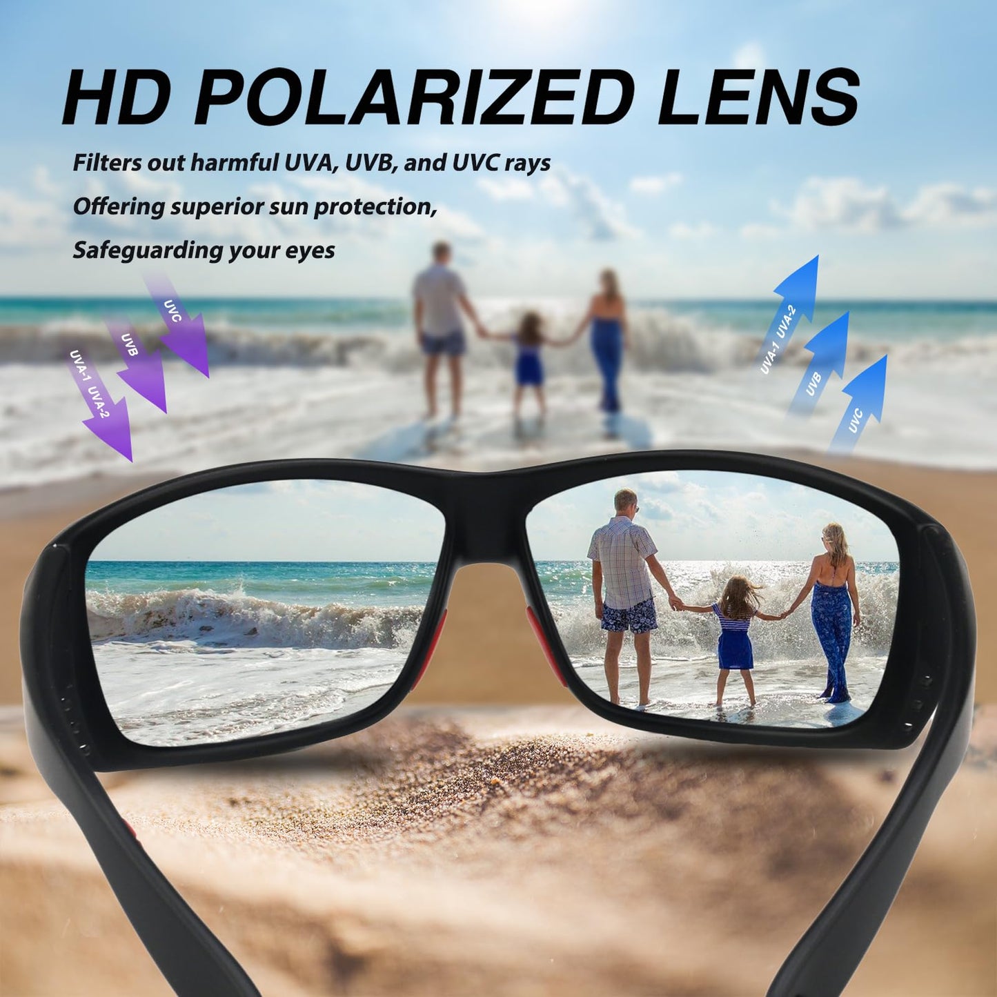 JIANGTUN Floating Polarized Fishing Sunglasses for Men Women, Sailing Boating Gifts Beach Cool Style Glasses