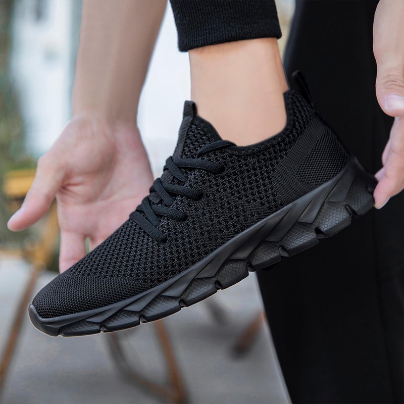 ZGPWZWL Running Sneakers for Men Shoes Athletic Tennis Gym Walking Casual Lightweight Breathable Workout Comfortable Sports Shoes Mens Black Size 11
