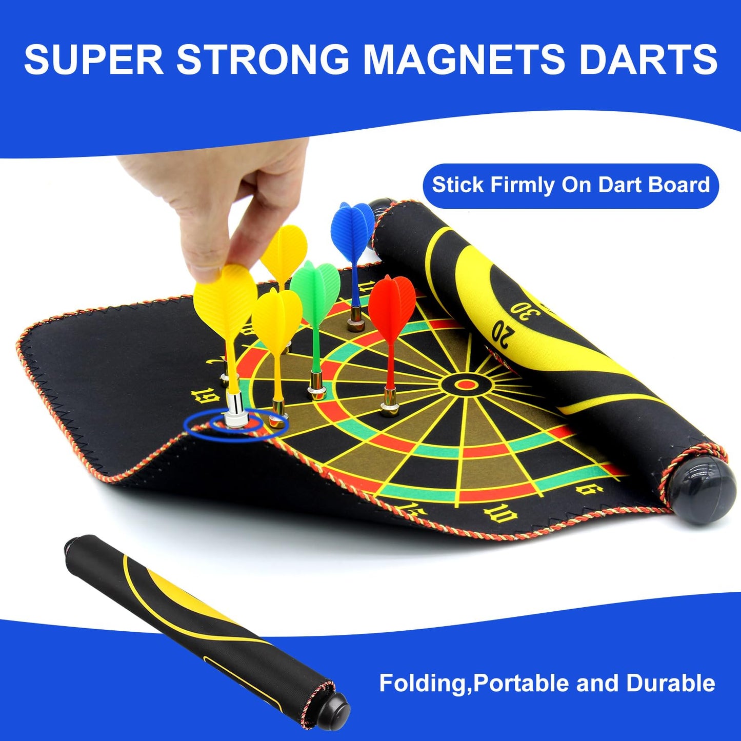 Magnetic Dart Board Outdoor Game Suitable for Children to Play Comes with 12 Darts Best Toys Gifts for Teenage Boys Girls Age 5 6 7 8 9 10 11 12 Years (15in)