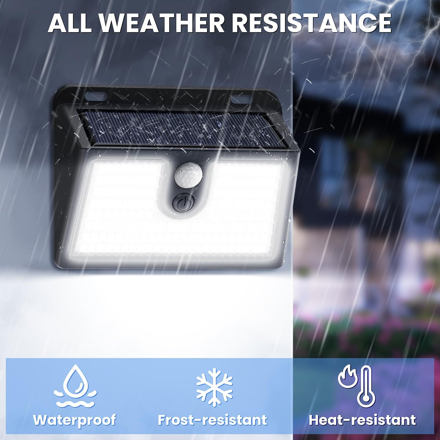 [4 Packs] Solar Motion Sensor Outdoor Lights, Super Bright Solar Lights Outdoor Waterproof, 3 Lighting Modes Security Wall Light for Outside Walking Dog Fence Backyard Deck Garden Door Step Garage