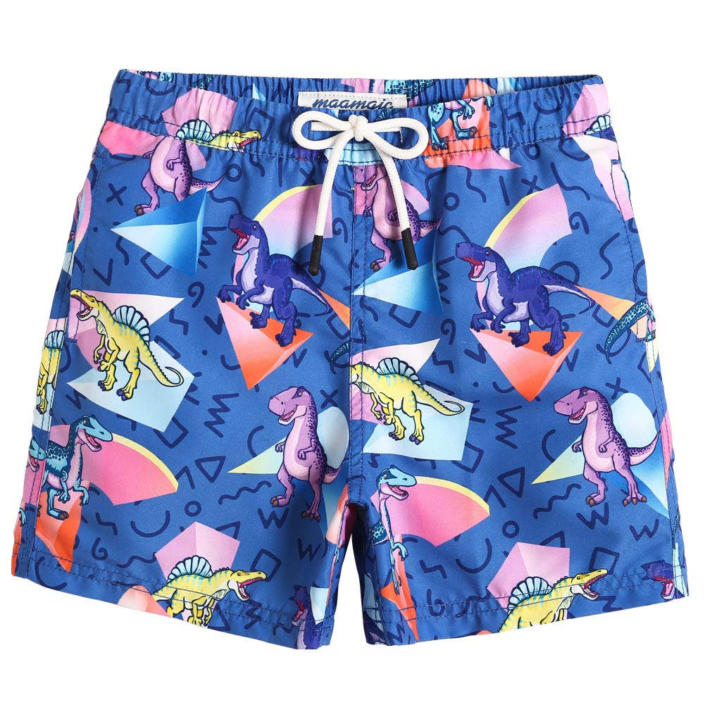 maamgic Boys Swim Trunks Toddler Swim Shorts Little Boys Bathing Suit Swimsuit Toddler Boy Swimwear,Dinosaur-Blue,8 T