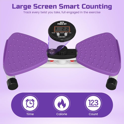 KVKVMO Waist Twister Machine Exercise - Ab Twister Board for Exercise with 5 Resistance Bands, 330LBS Capacity Waist Twisting Fitness Tool with LED Display for Women Home Workout