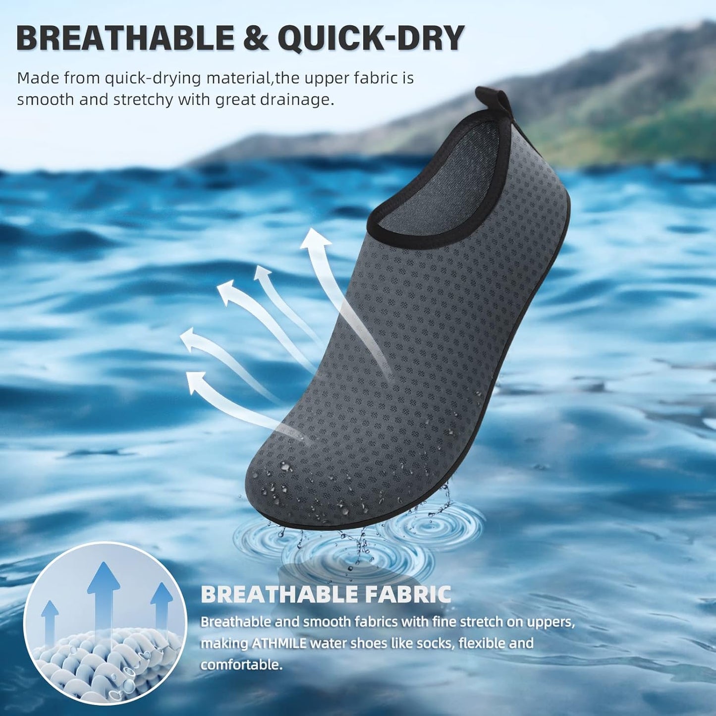 Skiennix Water Shoes - Quick-Dry Aqua Socks for Swimming & Beach Activities | Adult & Youth Sizes