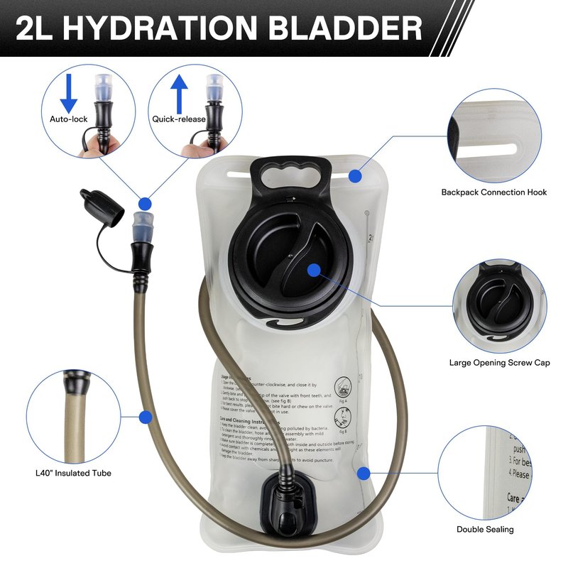 OUTSKIRT Hydration Backpack Vest Bag Lightweight Adjustable Pack with 2L Water Bladder Chest Bag for Hiking Cycling Hunting Climbing for Women and Men