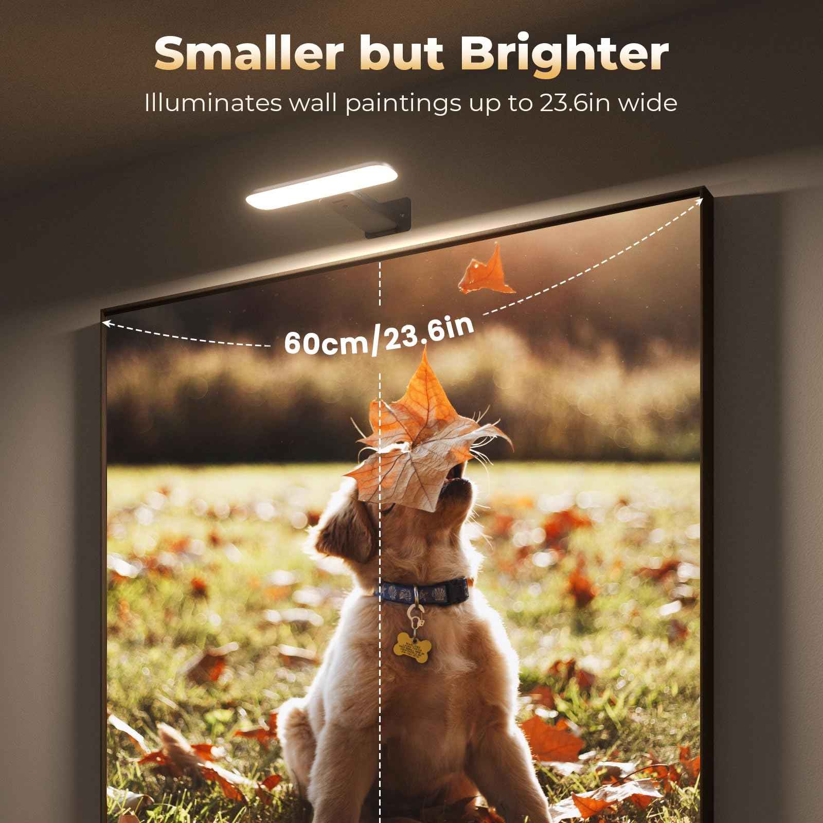 FULEN Rechargeable Picture Lights for Wall, Wall Lights Battery Powered with Remote, Art Lights for Paintings, Picture Frame Lights for Wall,Dart Board Light with 3 Color Temperatures,Black