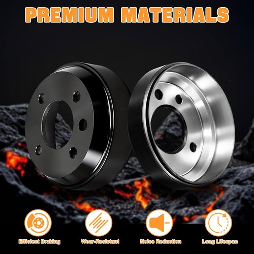 Golf Cart Brake Drum/Hub Kit Fit Yamaha G&E 1993-2006 G14, G16, G19, G22 Models, Includes Brake Drums Brake Shoes & Bendix Brake Shoes Spring Kit, OEM JU0-G6521-00-00, JN6-F5331-01-00, #JG5819G-00