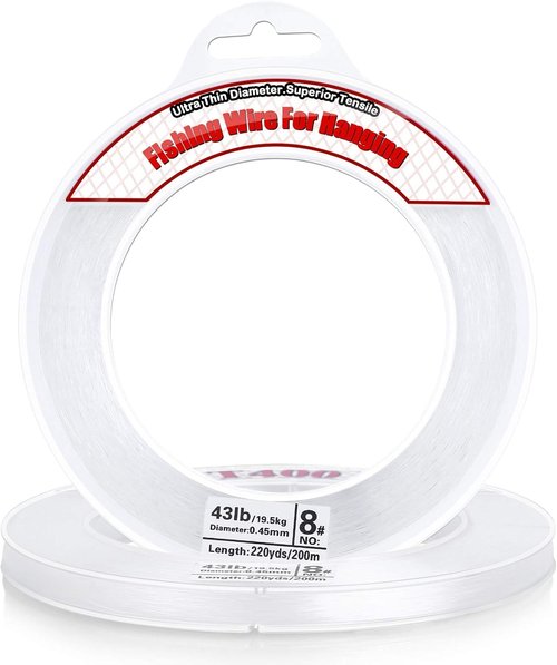 Acejoz Clear Fishing Line - 656FT Strong Nylon String Supports 40 Pounds for Balloon Decorations