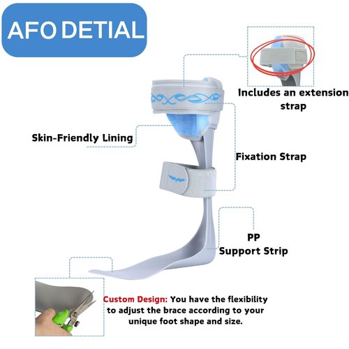 Tairibousy AFO Drop Foot Brace - Drop Foot Stabilizer Brace Foot Drop Brace with Stroke, MS, Hemiplegia, Drop Foot Support Shoes for Assist Walking Easier & Better (L-Right)