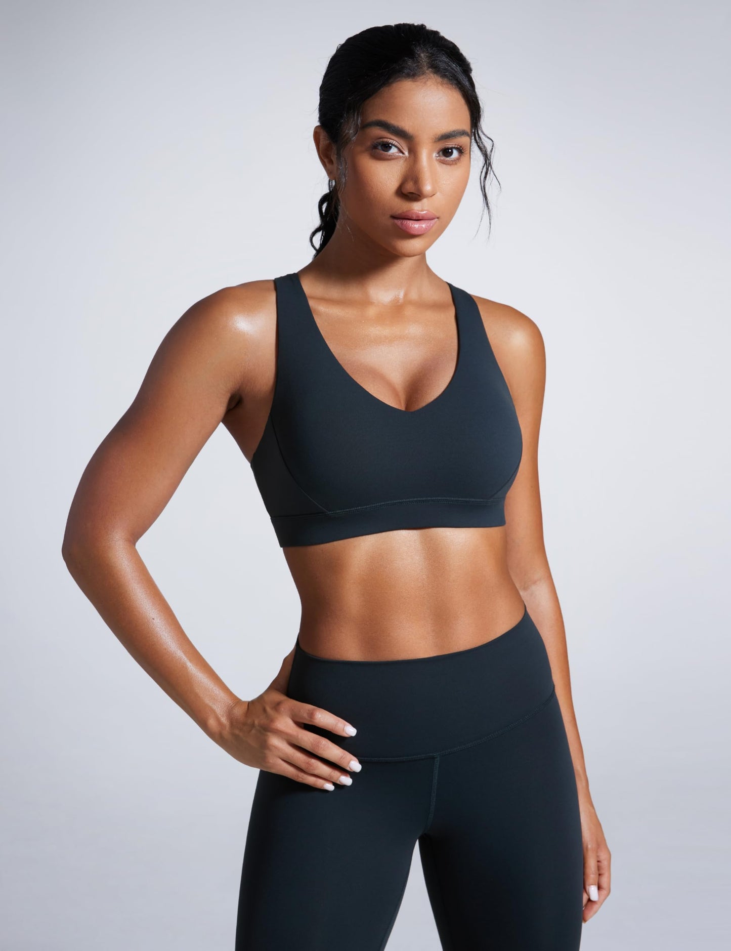 CRZ YOGA Butterbreeze Cross Back Sports Bras True Navy Large