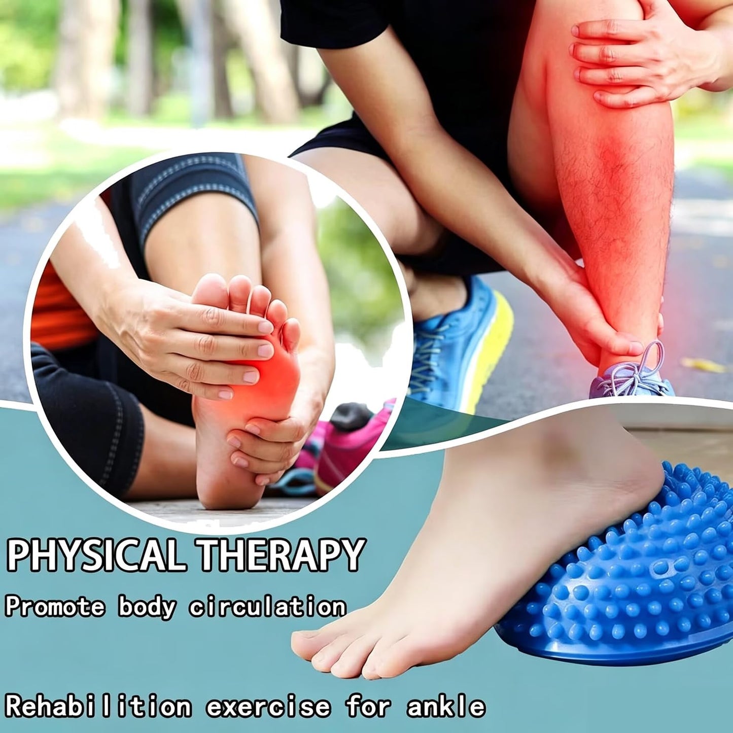 XCZGSW 2PCS Hedgehog Balance Pods, Pimples Pilates Ball, Half Spiky Fitness Domes for Kids Adults Sports, Foot Massage, Stability Training, Muscle Balancing Therapy, Motor Skills Yoga Gymnastics Exercise