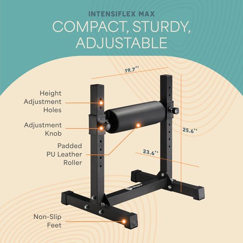 Lifepro Bulgarian Split Squat Stand – Adjustable Single Leg Squat Roller Stand for Split Squats & Lunges – Intensiflex Max 330lb Capacity and 7 Height Levels Padded Foam Roller for Home Gym & Leg Training