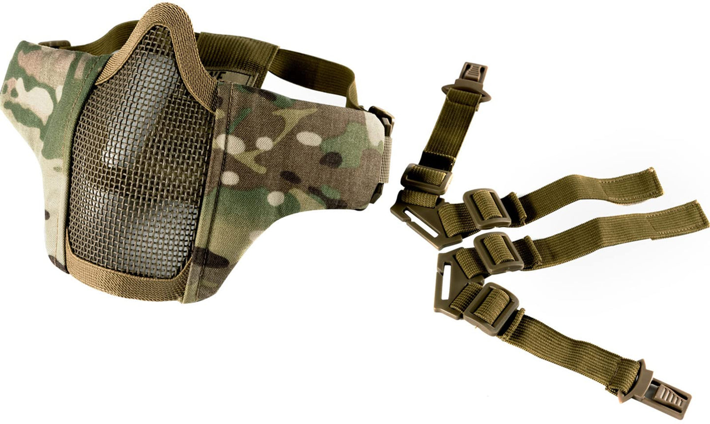 OneTigris 6" Foldable Half Face Mesh Mask Military Style Comfortable Adjustable Tactical Lower Face Protective Mask