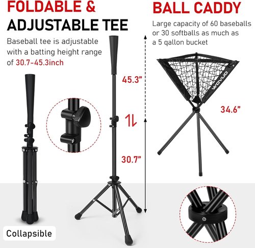 Baseball Training Net by [Brand Name] - 7x7 Ft Softball Pitching Net with Strike Zone & Ball Caddy