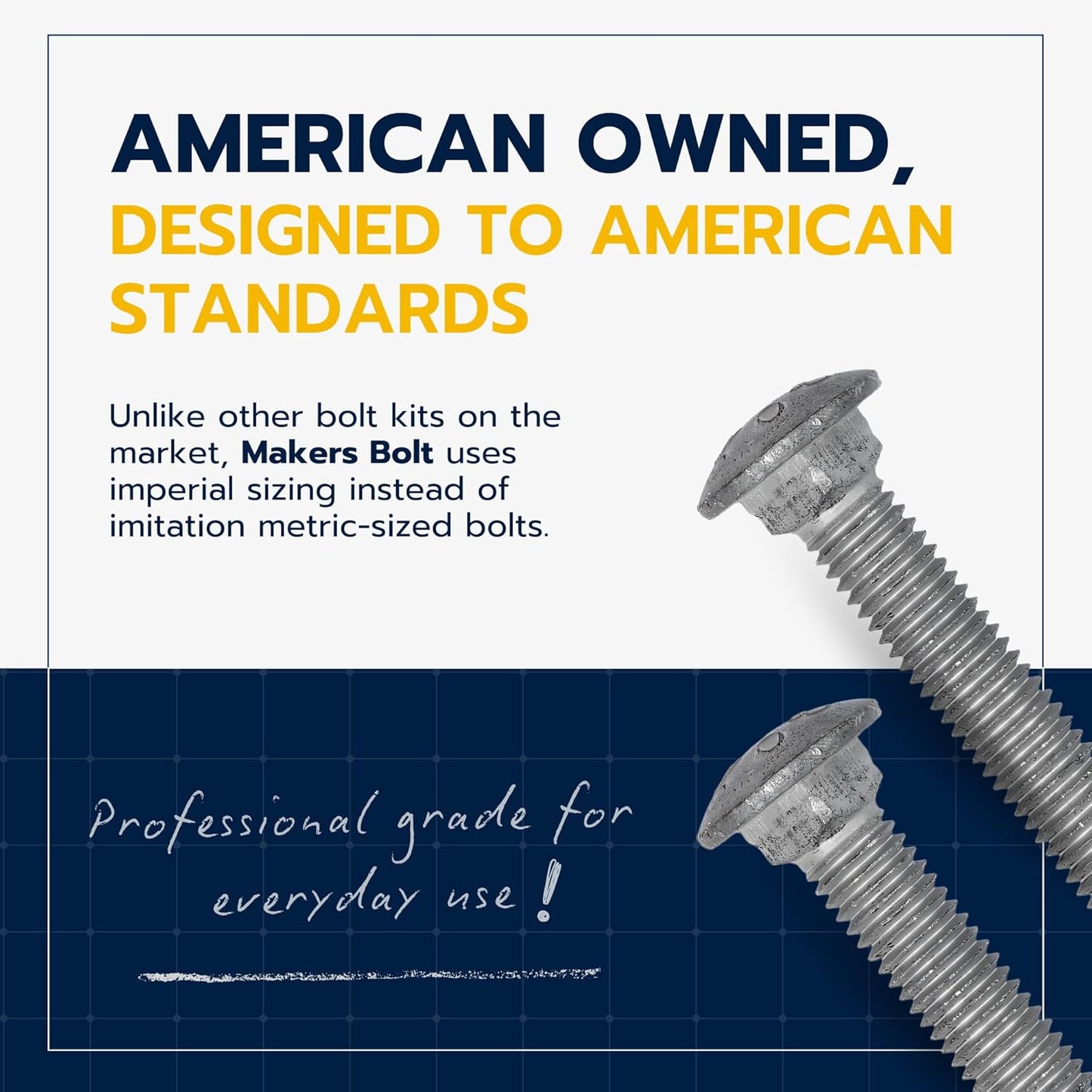 Galvanized Carriage Bolt Kit - 25 Pack 1/2" x 6" with Washers & Hex Nuts for Outdoor Use