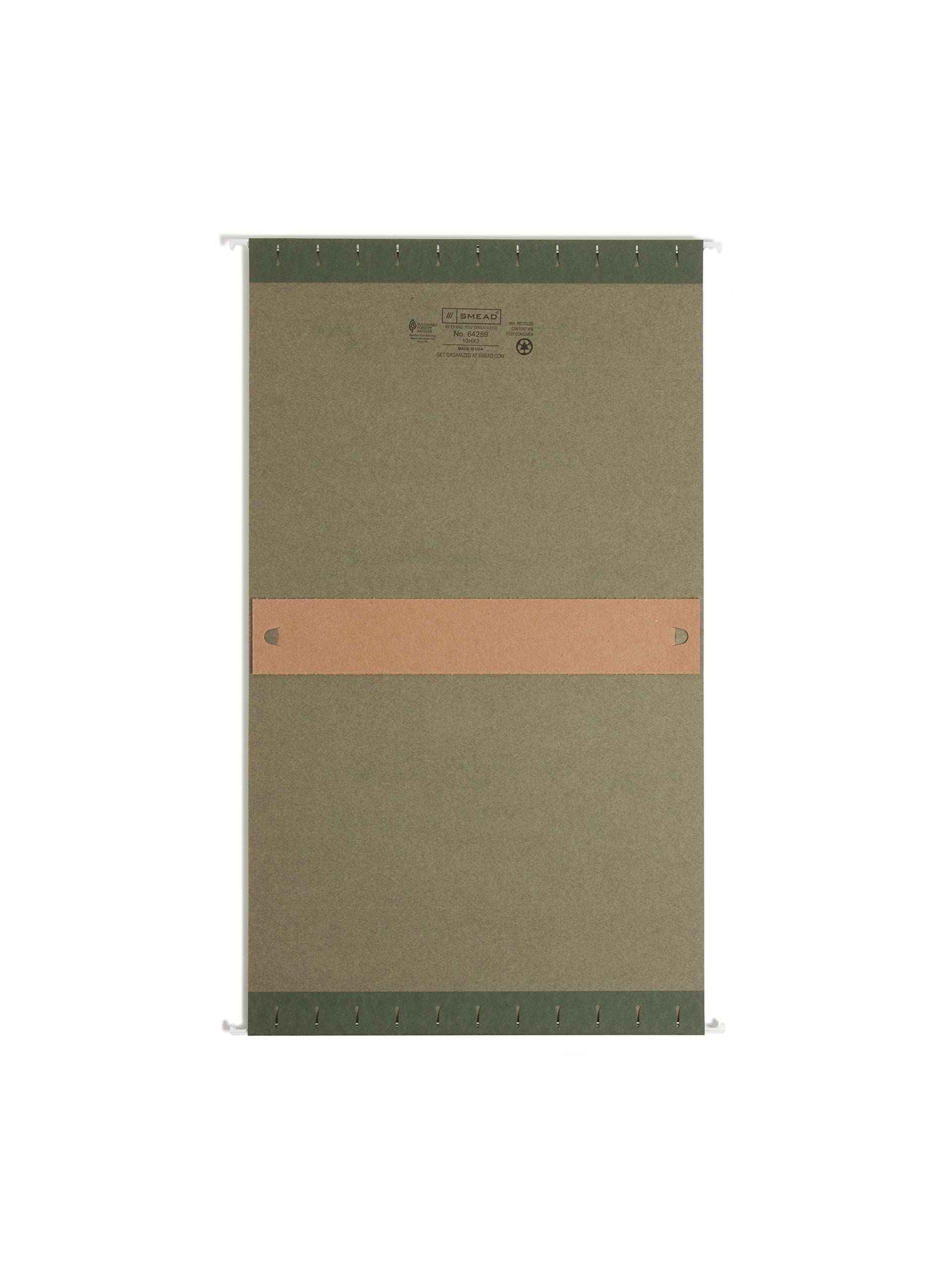 Smead Hanging File Folders for Documents, Letter Size, 2 Inch Expansion, File Organizer for Filing Cabinets, Standard Green, 25 Pack (64259)
