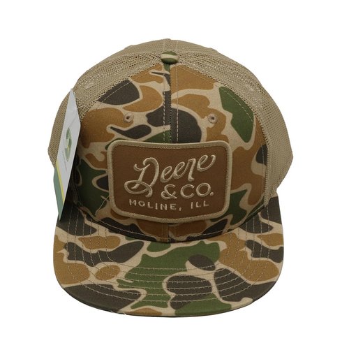 John Deere Men's Camo Deere Script Patch Hat/Cap