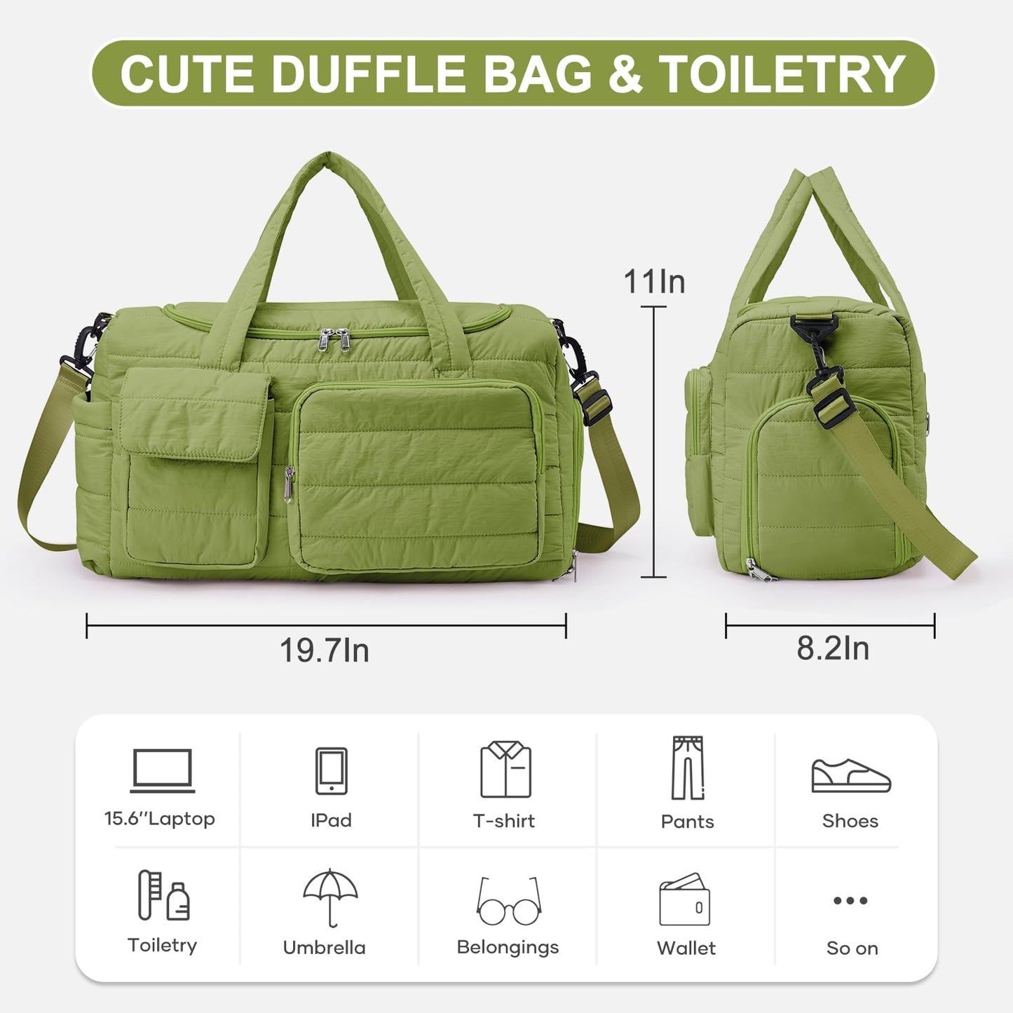 Small Gym Bag for Women, Travel Duffle Bag Carry On Weekender Bag with Shoe Compartment