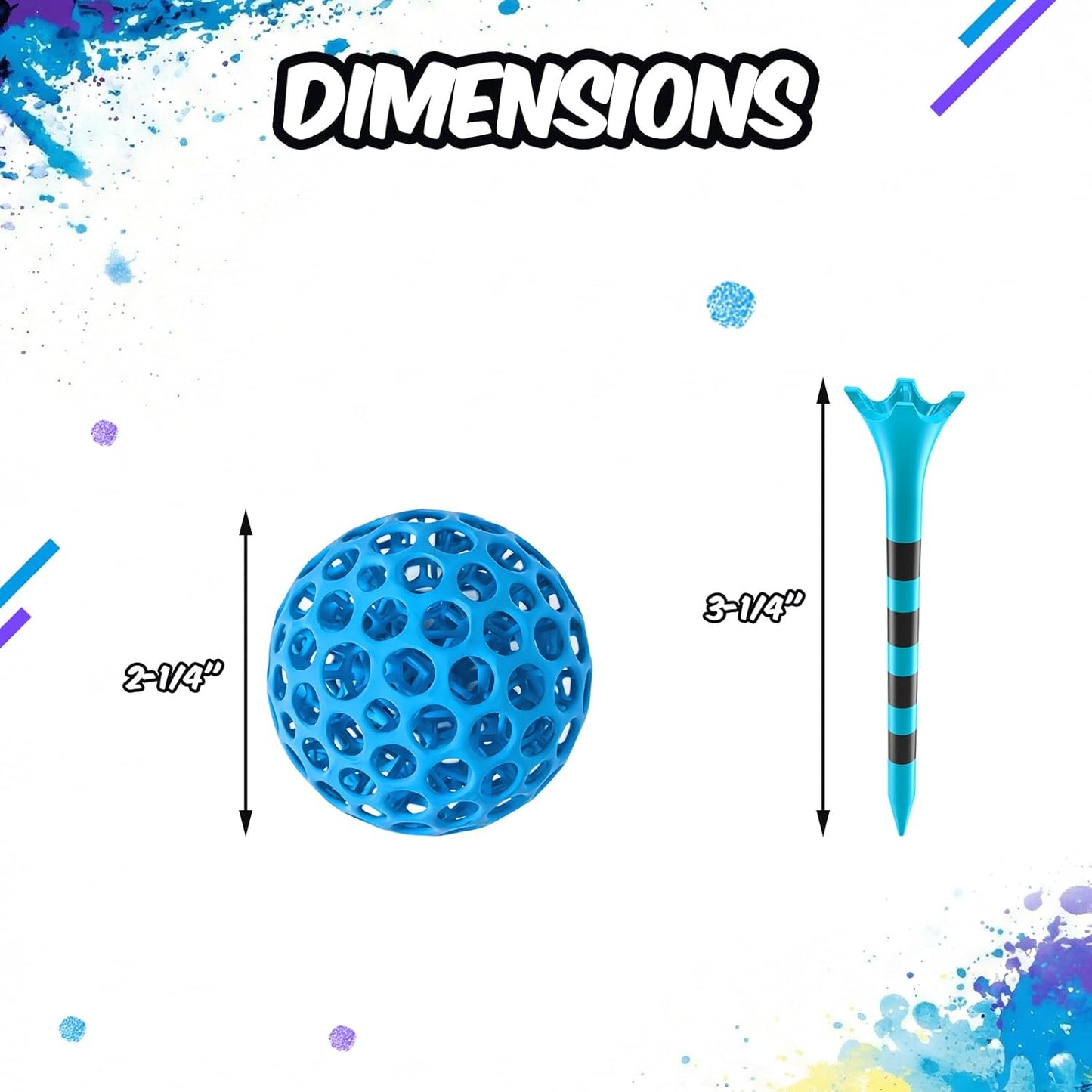 Skiennix Golf Tees - Durable Plastic Design for Enhanced Stability | 60/100 Pack, 2-3/4" or 3-1/4"
