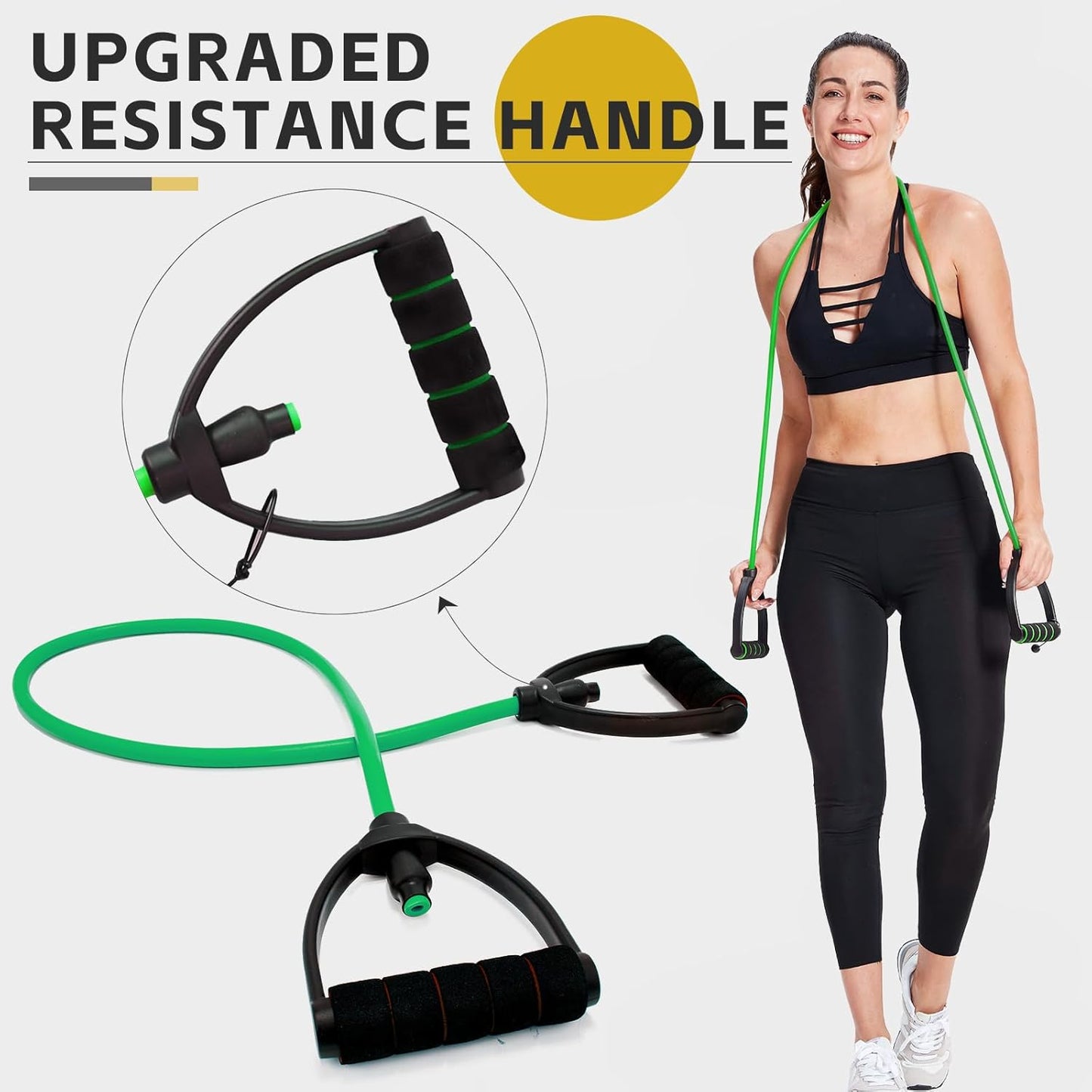 Skiennix Resistance Exercise Bands - 3 PCS Set with Handles & Door Anchor | Ideal for Men & Women