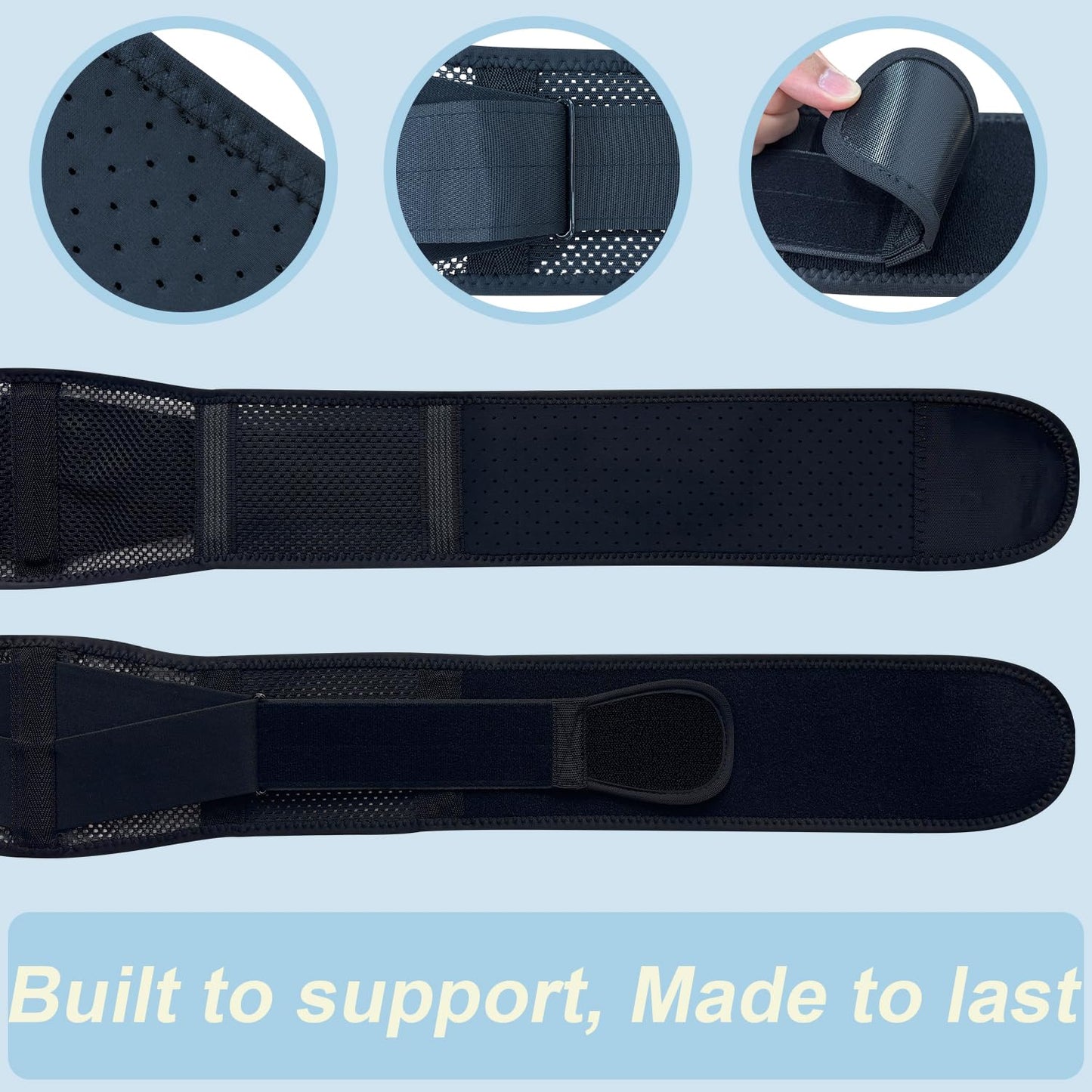 cybryeh Thin & Lightweight Back Brace for Lower Back Pain Relief – Slim, Breathable Back Support Brace for Sciatica, Herniated Disc – Adjustable Lumbar Support Belt for Men & Women, All Day Comfort