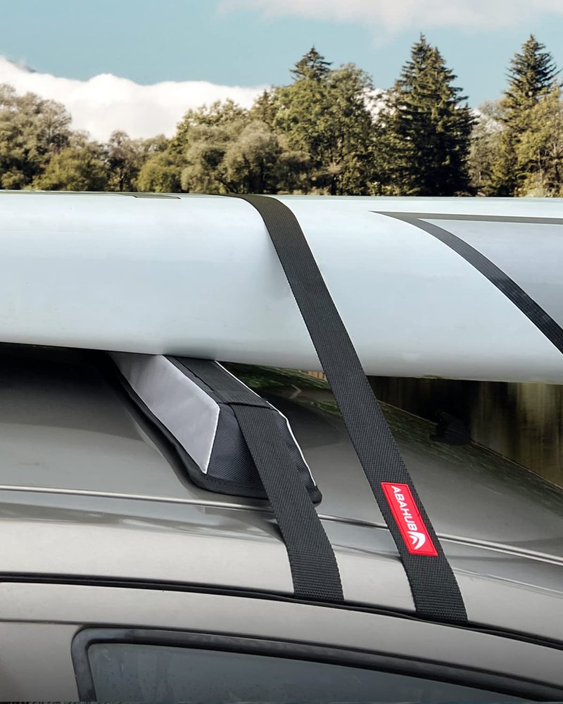 Abahub 2 PCS Roof Rack Cargo Tie Down Straps 16 ft x 1.5 inch for SUP Paddle Boards, Surfboards, Kayaks, Canoes, Heavy Duty Cam Buckle Tie Downs with Neoprene Sleeve