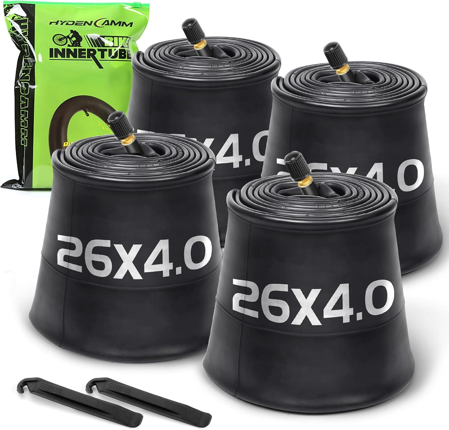 Skiennix Fat Tire Tubes - 20"/26" E-Bike Bicycle Tubes with AV 32mm Schrader Valve & Tire Levers