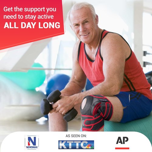 Dr. Brace Elite Knee Brace - Maximum Support with Side Stabilizers & Gel Pads | X-Large, Sunrise Color