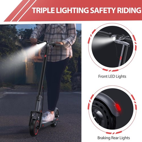 MAXSHOT Electric Scooter - Powerful 350W/500W Motor, 21-28 Mile Range, Dual Suspension, 8.5/10/14" Tires