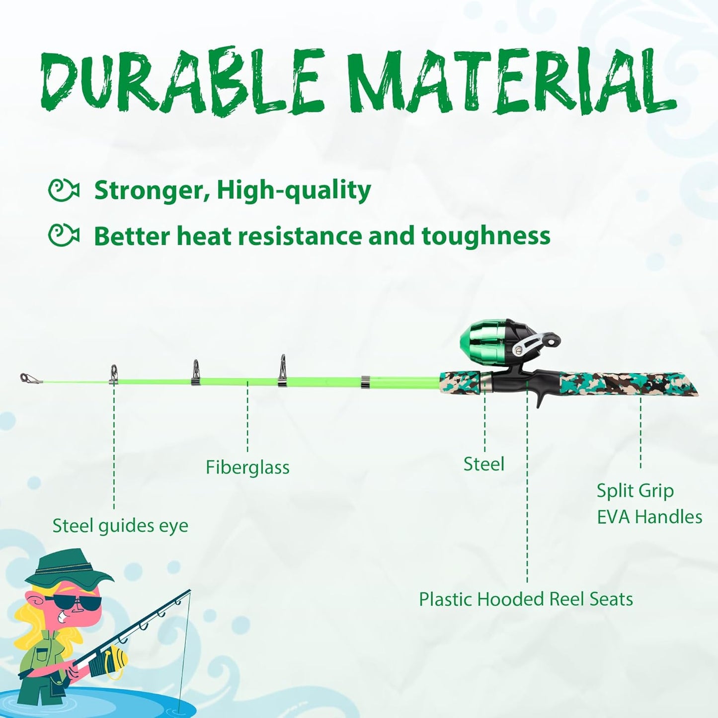 WIDDEN Kids Fishing Pole, Portable Telescopic Kids Fishing Poles for Boys and Girls, Fishing Rod and Reel Combo Kit with Tackle Box, and Fishing Net, Best Fishing Pole for Toddler Youth