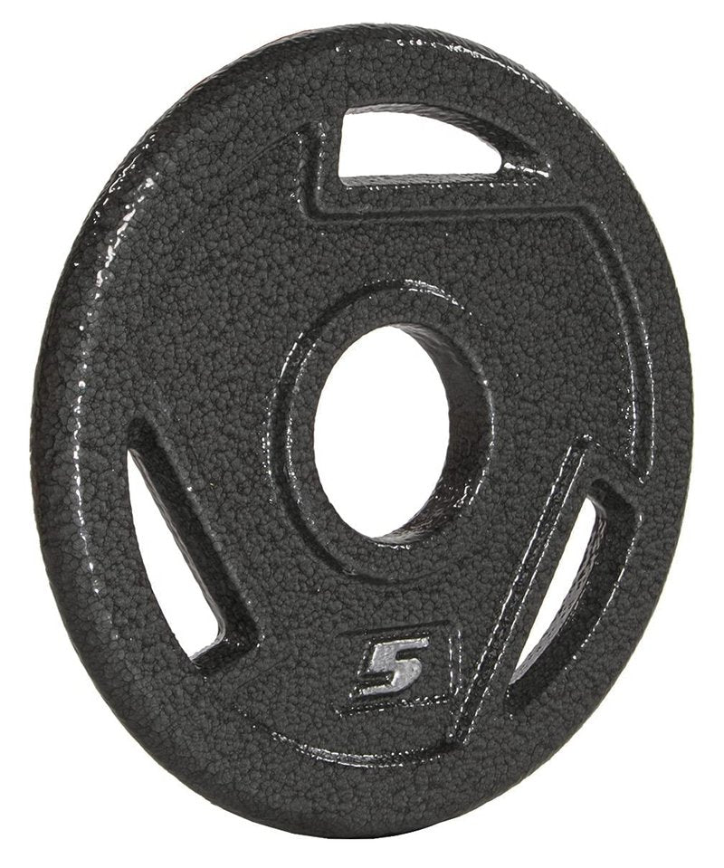 Signature Fitness Cast Iron Plate Weight Plate for Strength Training and Weightlifting, 2-Inch Center (Olympic), 5LB (Set of 6)