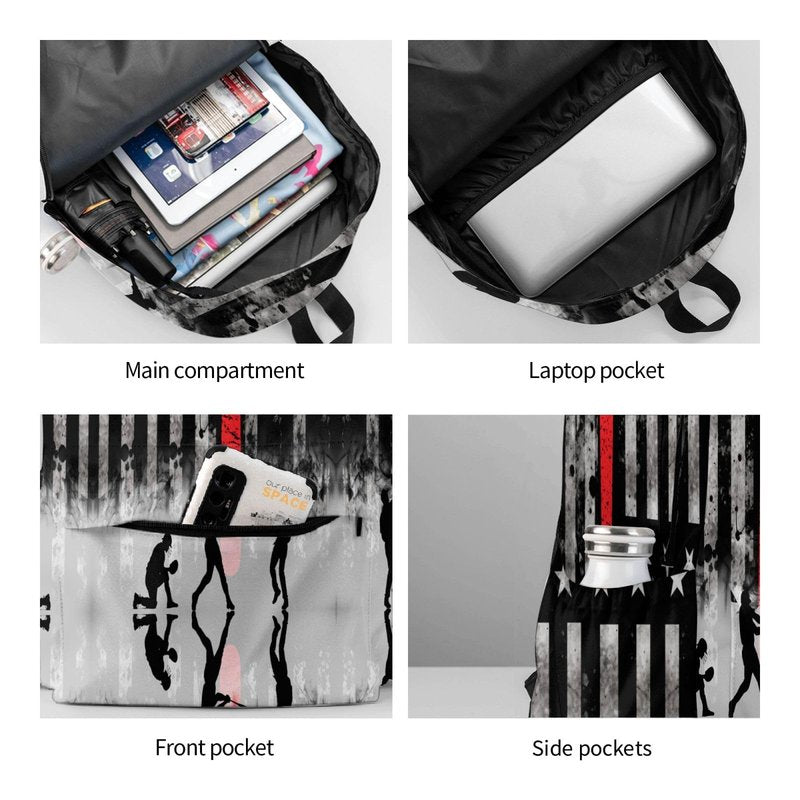 Baseball Backpack American FlagLaptop Backpacks Multipurpose Daypack For Men Women Travel Hiking