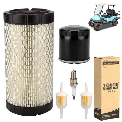 10L0L Golf Cart Tune Up Kit for Club Car Precedent 2004-UP with Kawasaki Engine, Includes Air Oil Fuel Filter 102558201, 1016467, 102003201, Spark Plug BPR2ES