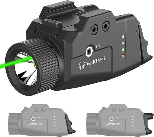 DARKFANG Tactical Weapon Light - 1000 Lumen Laser Combo with High/Low Rear Switch for Glock & Picatinny Rail