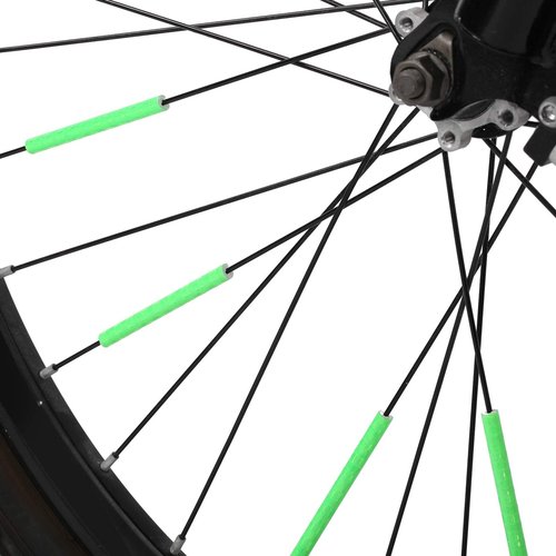 EVTSCAN Bicycle Spoke Reflector - 48pcs Bike Wheel Reflector Tube Cycling Warning Strips Mount Clips Bicycle Spoke Reflectors for Night Cycling Riding, Green