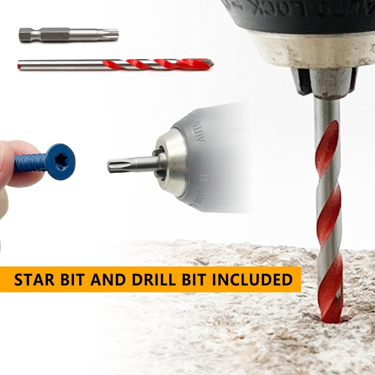 Allkeen 3/16" x 1-1/4" Concrete Screws, Anchoring to Masonry, Brick, Block, Cement or Stucco, 100PCS