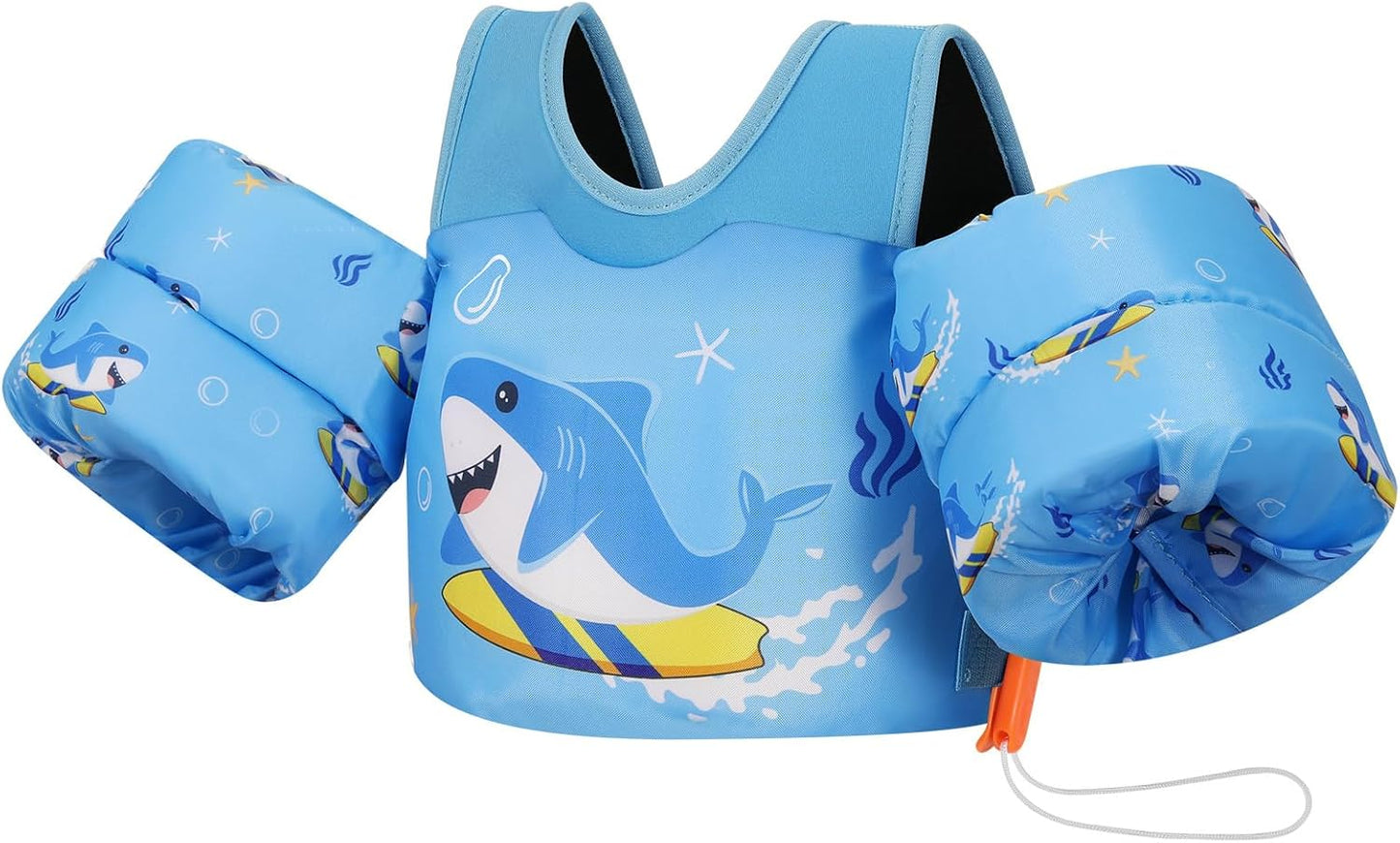 MoKo Toddler Swim Vest - Cartoon Swim Floaties with Shoulder Straps | Fits 13-30 lbs, 20-50 lbs, 22-66 lbs