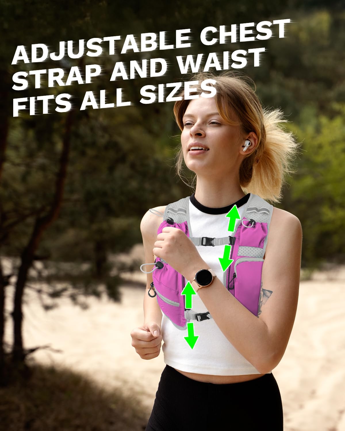 Running Vest for Women and Men, Hydration Running Backpack, Runners Vest, Hydration Vest for Running, Walking, Marathon, Hiking, with Front Phone Holder, Adjustable Chest and Waist Strap