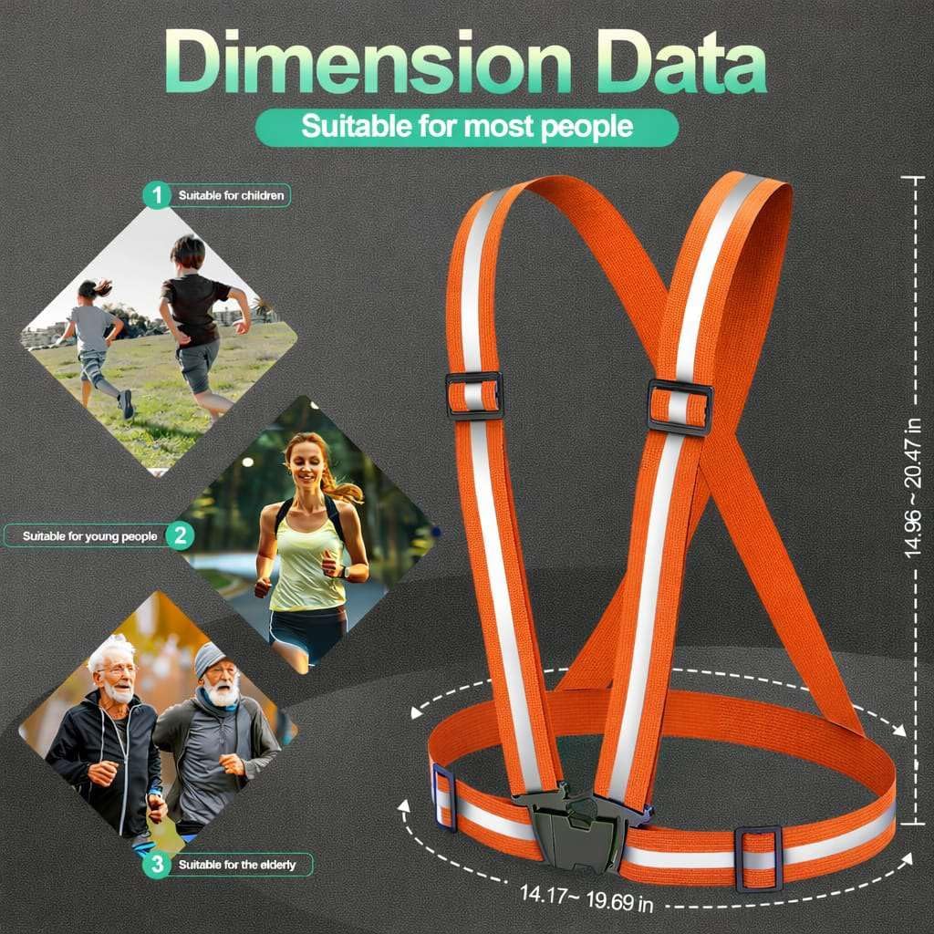 Reflective Vest Running Gear by [Brand Name] - High Visibility Adjustable Safety Vest for Night Jogging, Biking & Walking