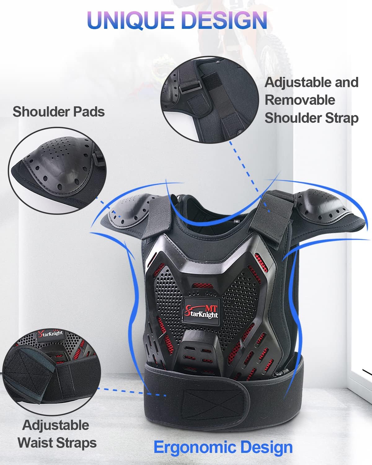 StarknightMT Kids Dirt Bike Gear - Youth Protective Motocross Armor Suit | Chest Protector for Boys & Girls