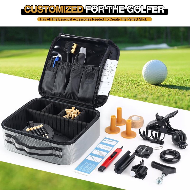 AEORUM Golf Accessories Kit, Golf Gifts for Men & Women, Golf Essentials Tools, 69-Piece Golf Stuff Gear with Oxford Bag, Golf Tees, Golf Club Regripping Kit, Divot Repair Tool,Golf Club Brush