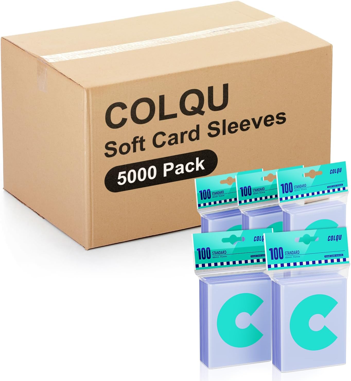 Skiennix 5000Ct Clear Card Sleeves - Soft Plastic Protectors for Trading Cards & MTG Games