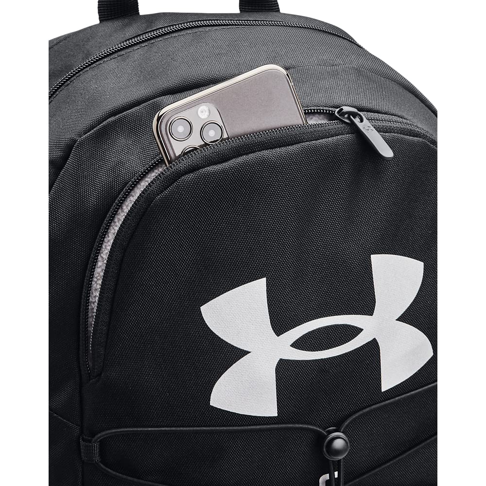 Under Armour Unisex-Adult Hustle Sport Backpack, Black (001)/Silver, One Size Fits All