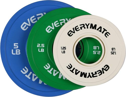 EVERYMATE Fractional Weight Plates Set - 1.25LB, 2.5LB, 5LB Olympic Bumper Plates for Strength Training